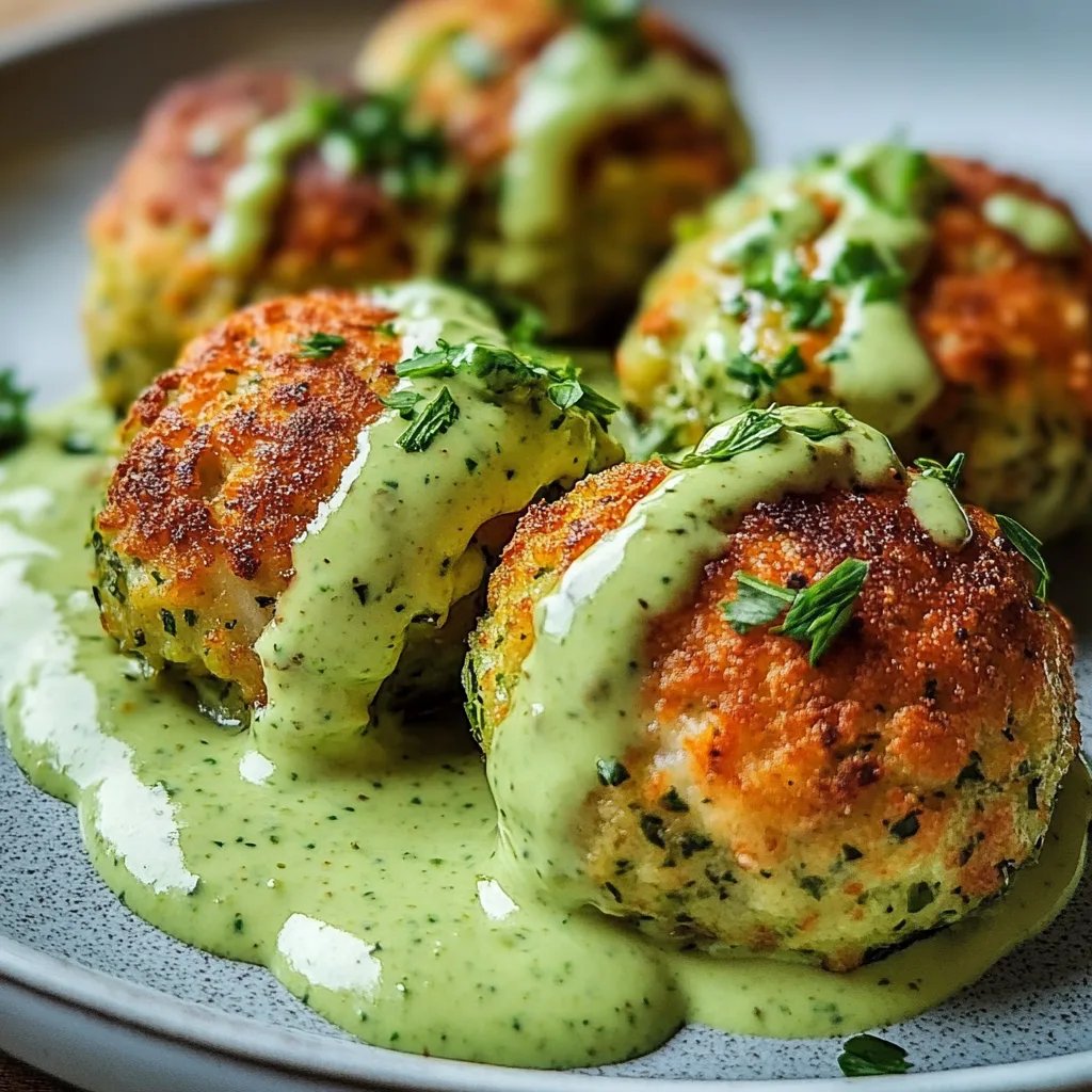 Baked Salmon Balls with Creamy Avocado Sauce