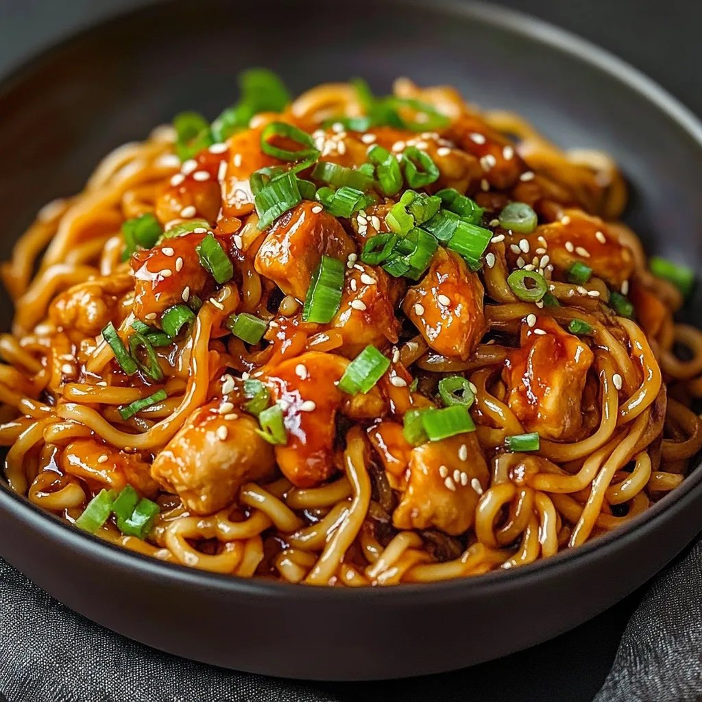 Sticky Garlic Chicken Noodles