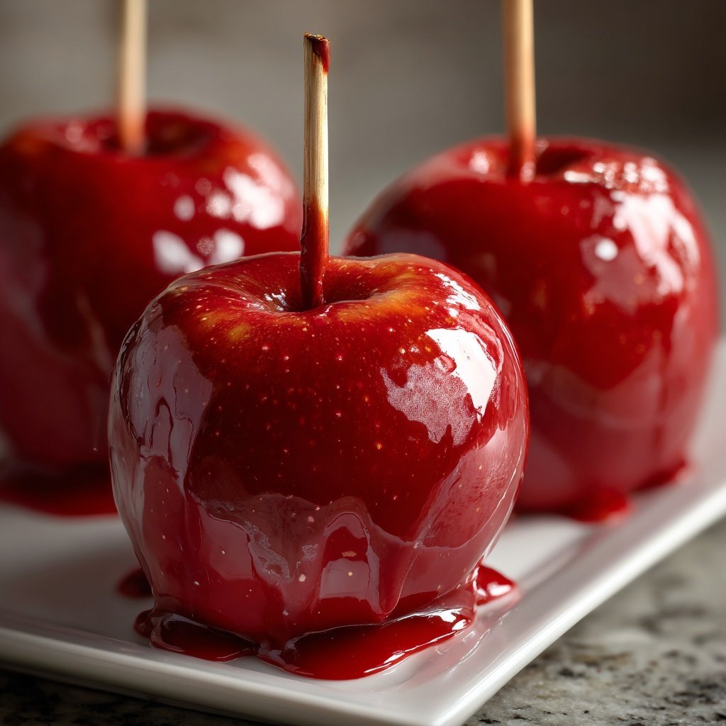 Homemade Candy Apples With Red Food Coloring