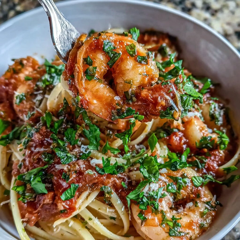 Shrimp Pasta With Tomato Basil Sauce