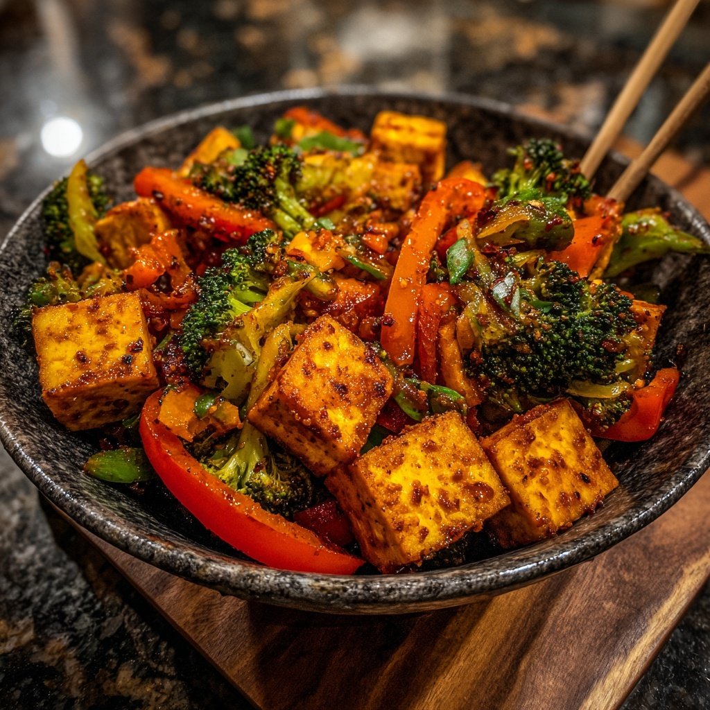 Healthy Roasted Tofu with Vegetables