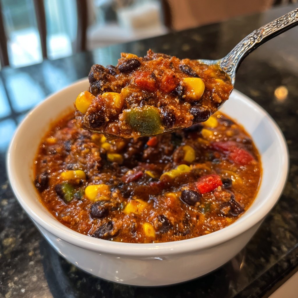 Healthy Crockpot Black Bean Chili