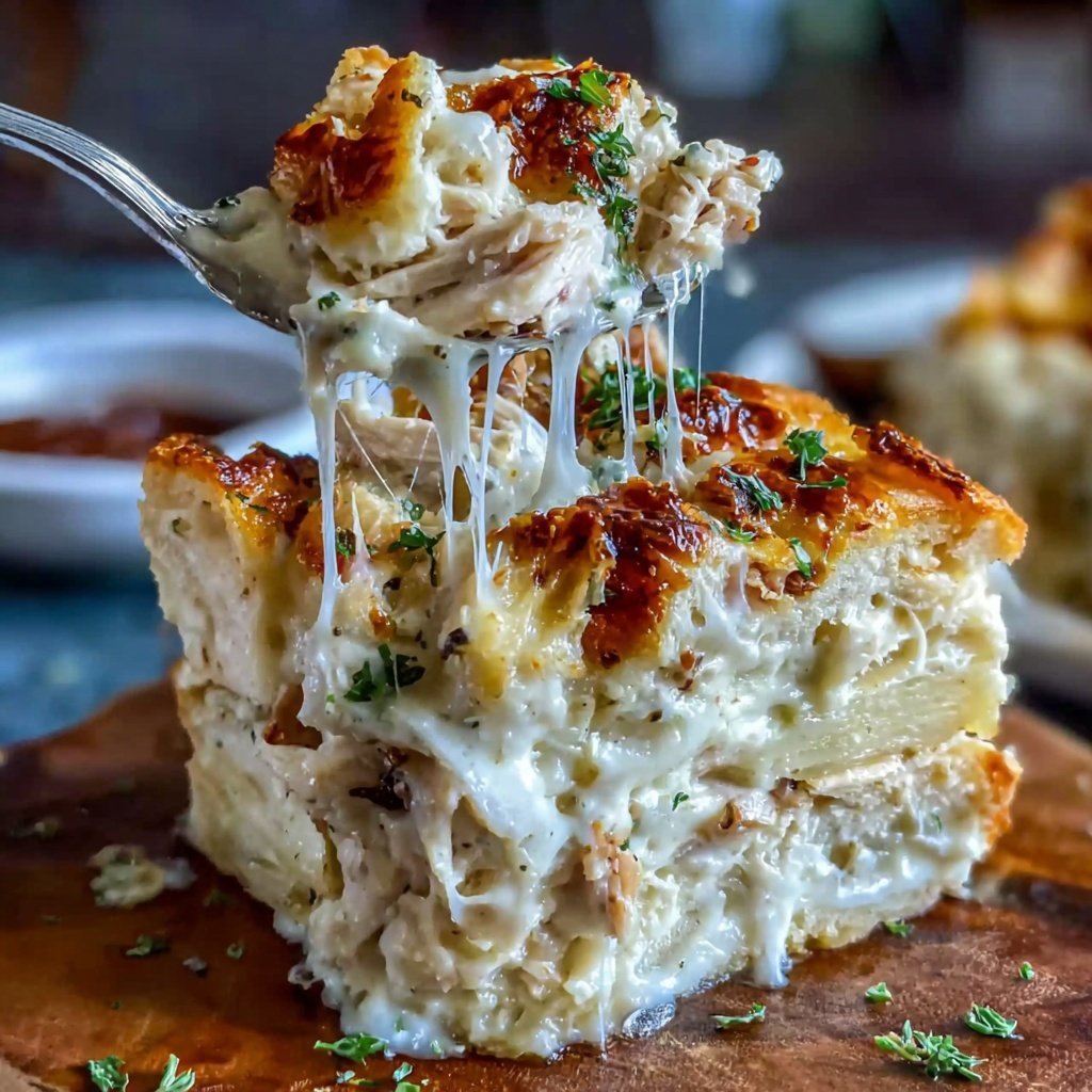 Rotisserie Chicken Alfredo Bake