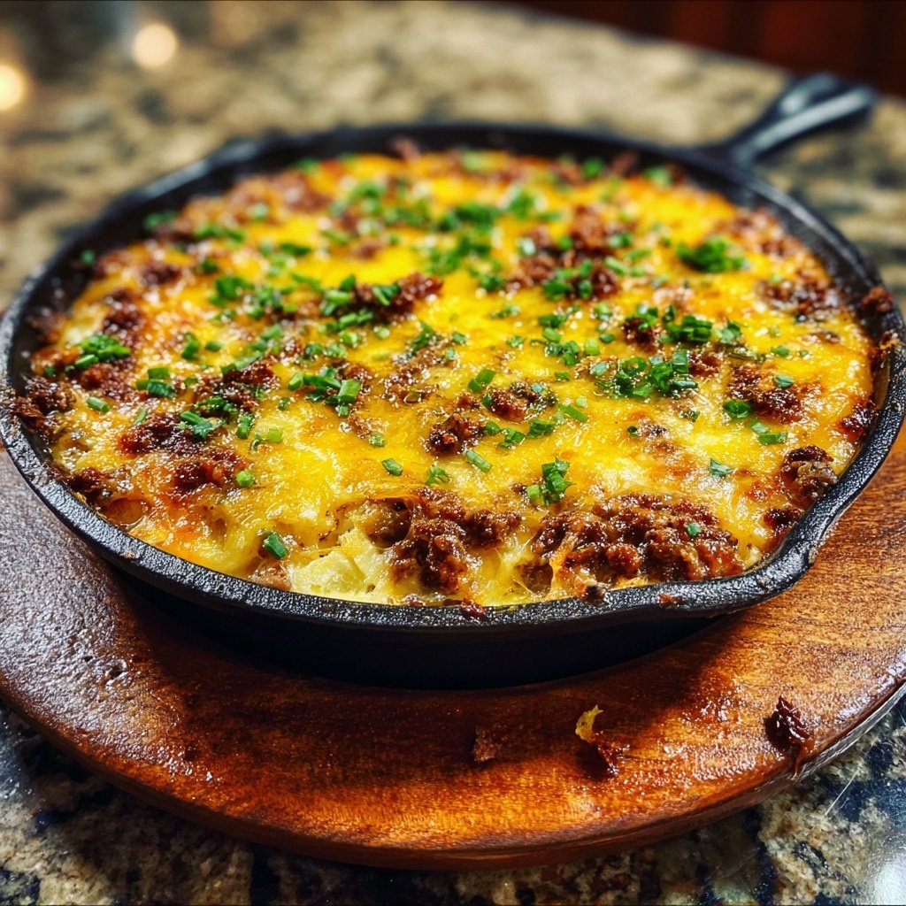 Ground Beef And Cheesy Potato Bake